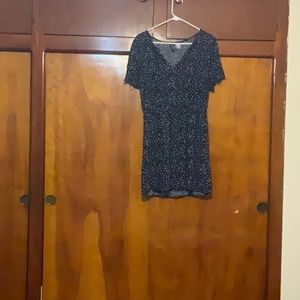 Navy blue dress with heart prints size US 12